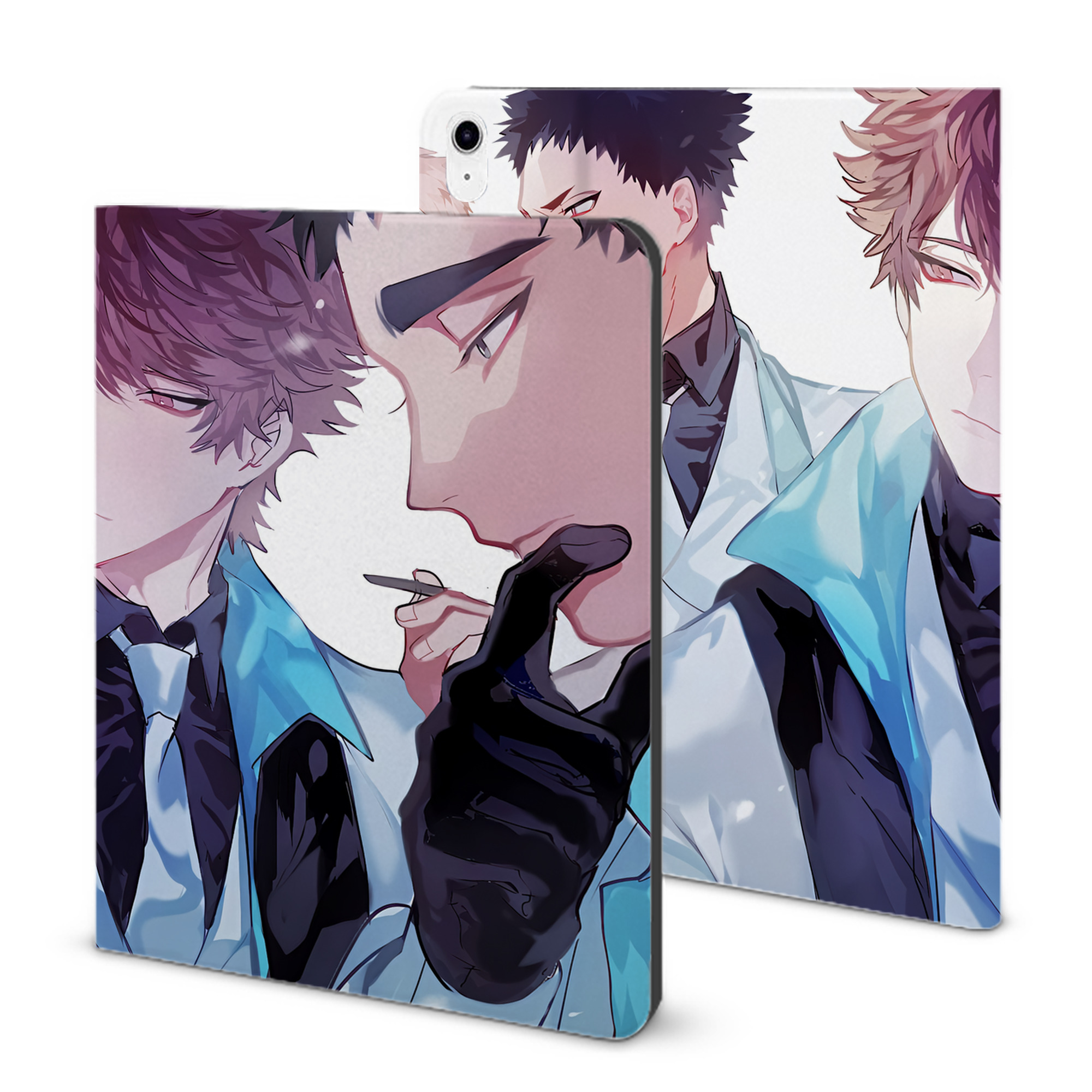 （画像用） ハイキュー!! Haikyu!! IPad ケース ブック型 PUレザー TPU 耐衝撃 軽量 薄型 ペン収納なし 全面保護 IPad 各モデル対応